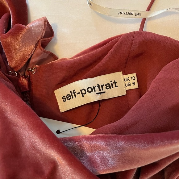 ***NEW**** Self-Portrait V-Neck Velvet Dress - Picture 6 of 6